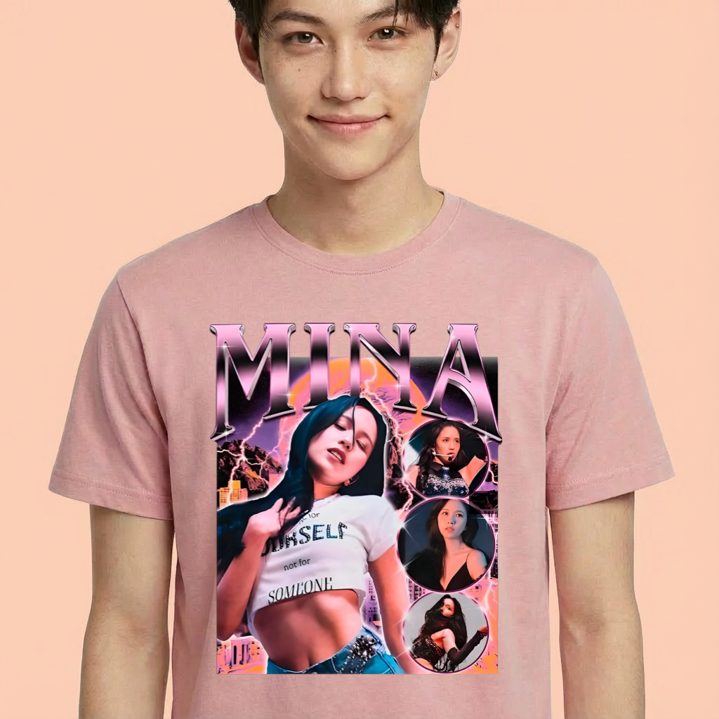 Camiseta Twice Mina K-pop rosa