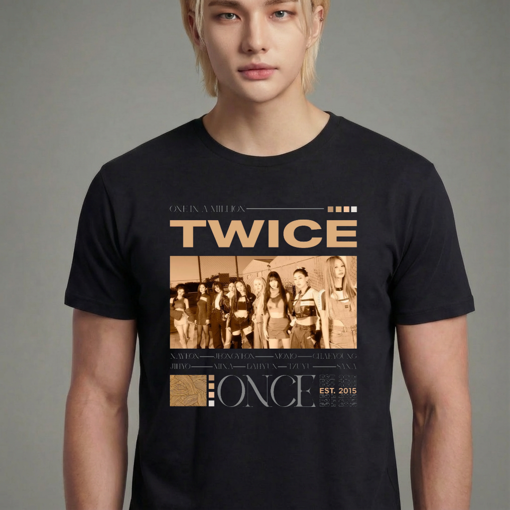 Camiseta camiseta-basica-twice-one-in-a-million - Preta