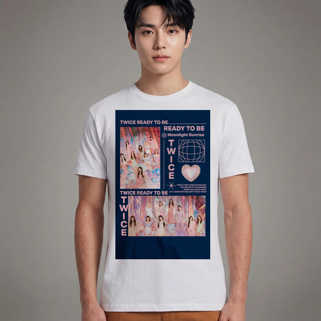 Camiseta Básica Twice Ready To Be Aesthetic - Branca