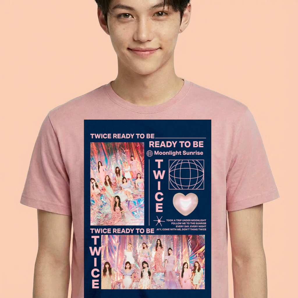 Camiseta Twice Ready To Be Aesthetic rosa
