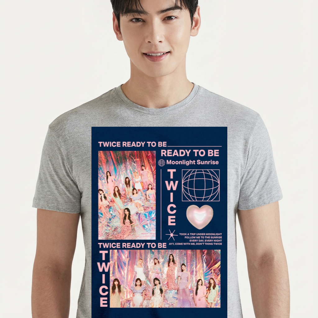 Camiseta camiseta-basica-twice-ready-to-be-1 - Cinza