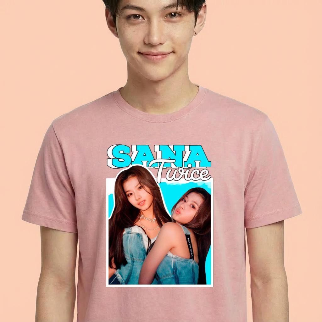 Camiseta Twice Sana rosa