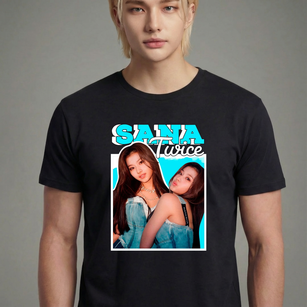 Camiseta camiseta-basica-twice-sana - Preta