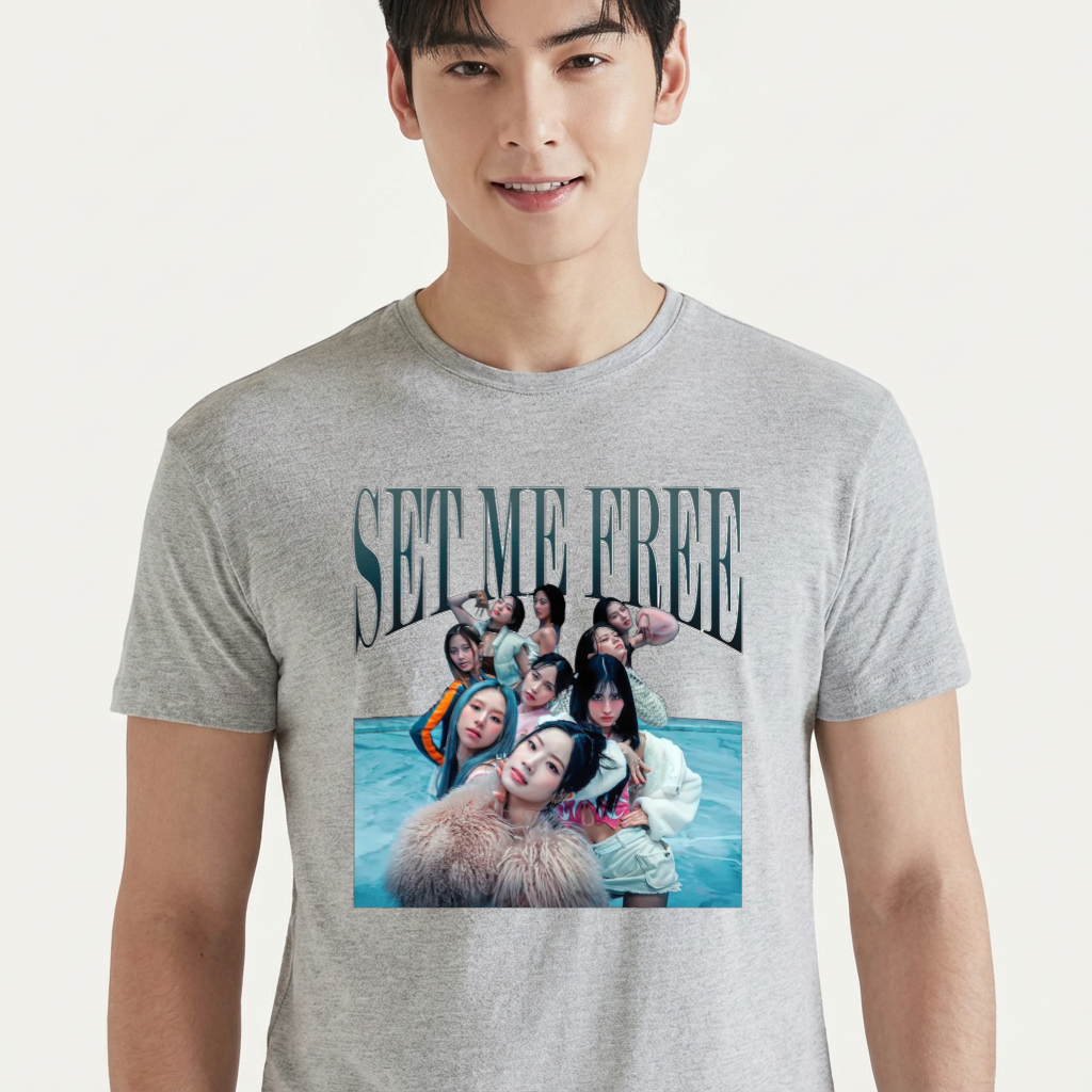 Camiseta Twice Set Me Free cinza