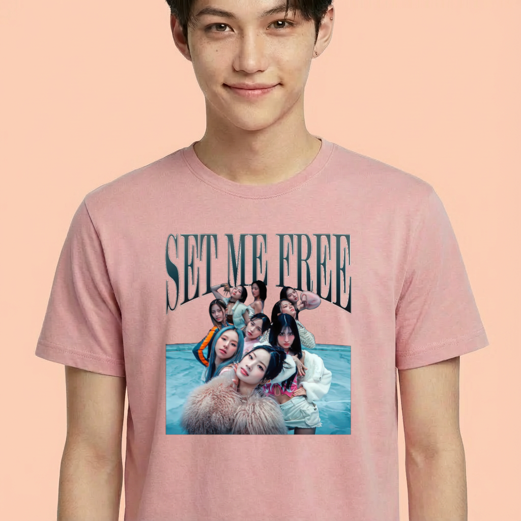 Camiseta camiseta-basica-twice-set-me-free - Rosa