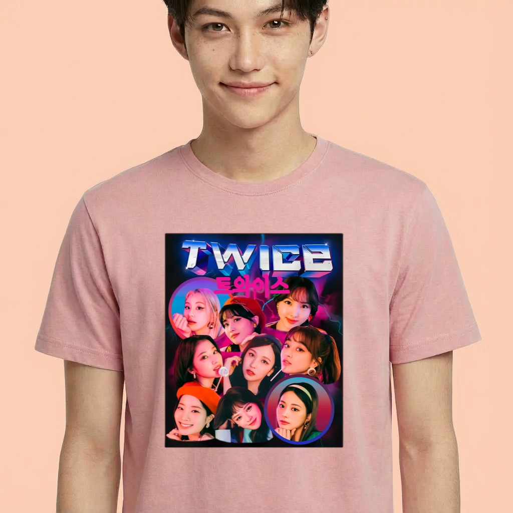 Camiseta Twice Vintage rosa