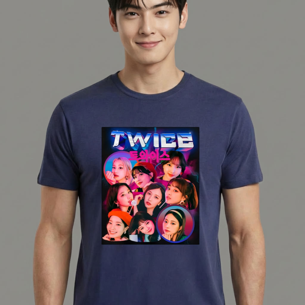 Camiseta Twice Vintage azul
