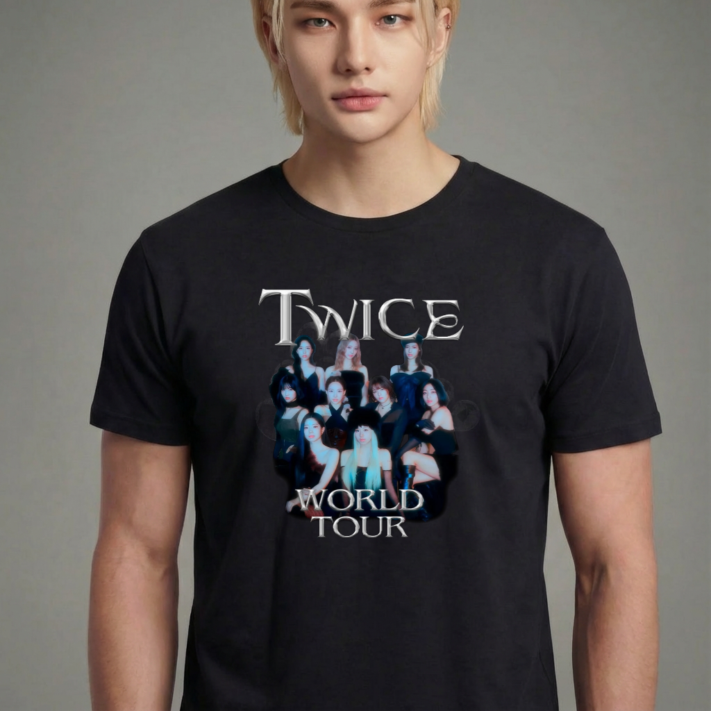 Camiseta camiseta-basica-twice-world-tour - Preta