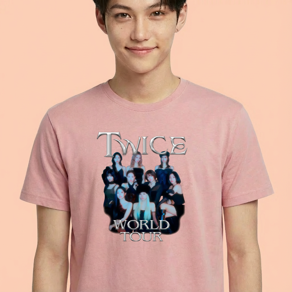 Camiseta camiseta-basica-twice-world-tour - Rosa