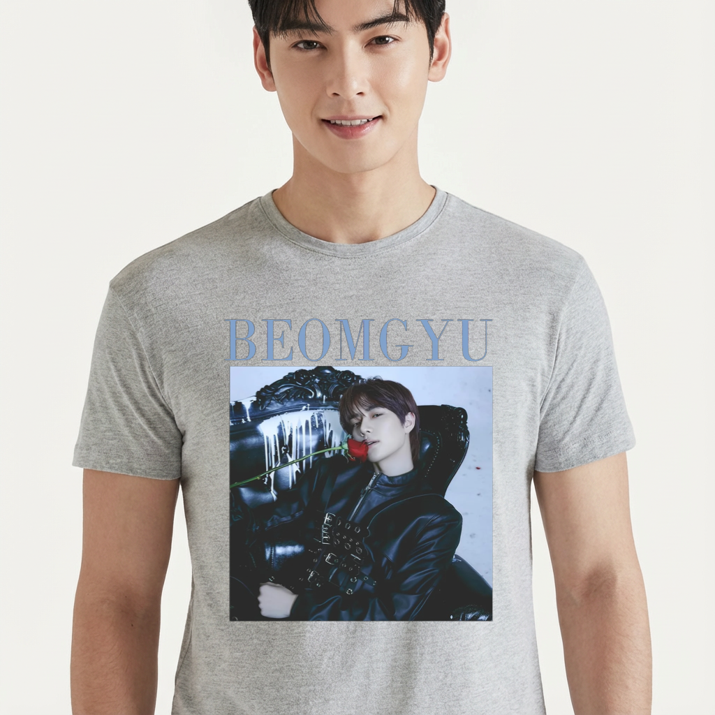 Camiseta camiseta-basica-txt-beomgyu - Cinza