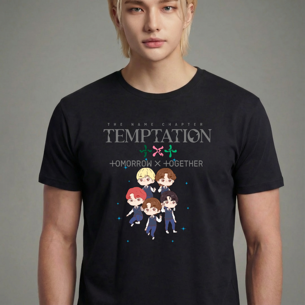 Camiseta TXT Cartoon preta