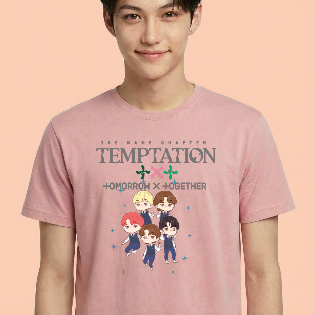 Camiseta TXT Cartoon rosa