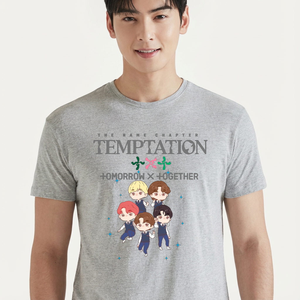 Camiseta TXT Cartoon cinza