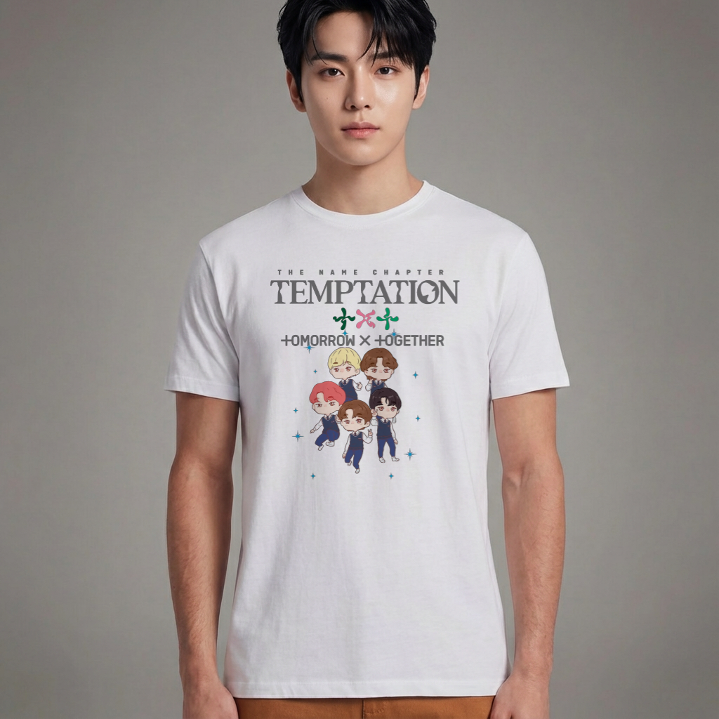 Camiseta TXT Cartoon branca