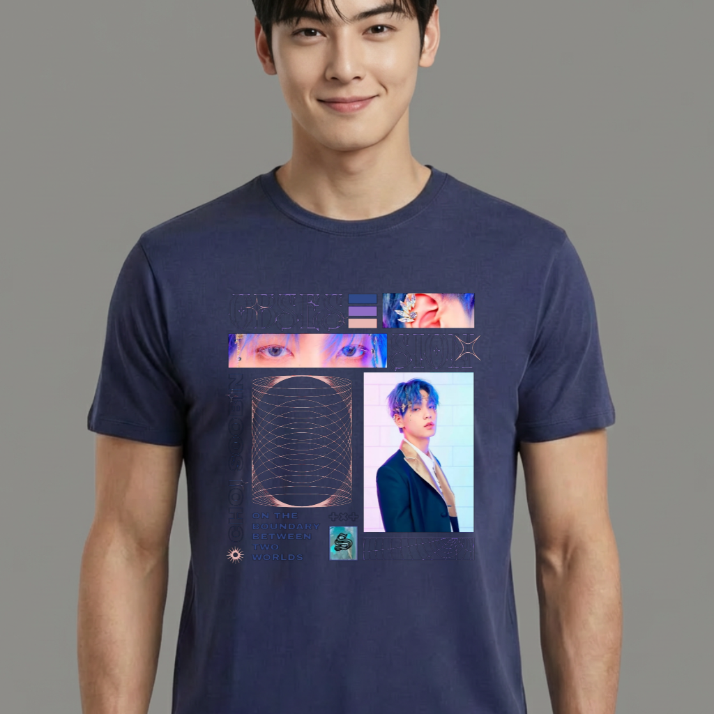 Camiseta TXT Choi Soobin azul