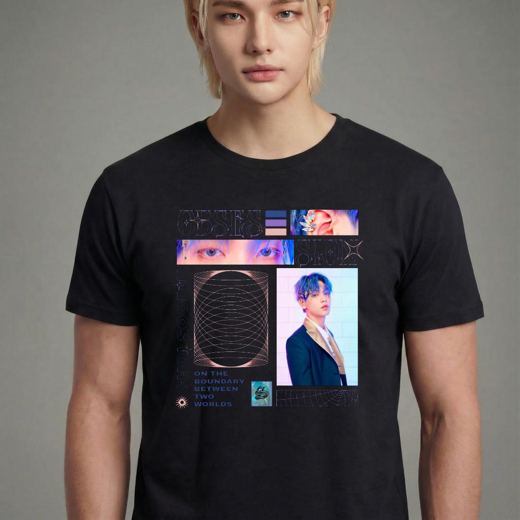 Camiseta camiseta-basica-txt-choi-soobin - Preta