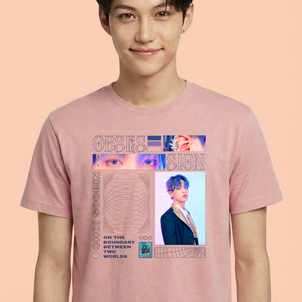 Camiseta camiseta-basica-txt-choi-soobin - Rosa