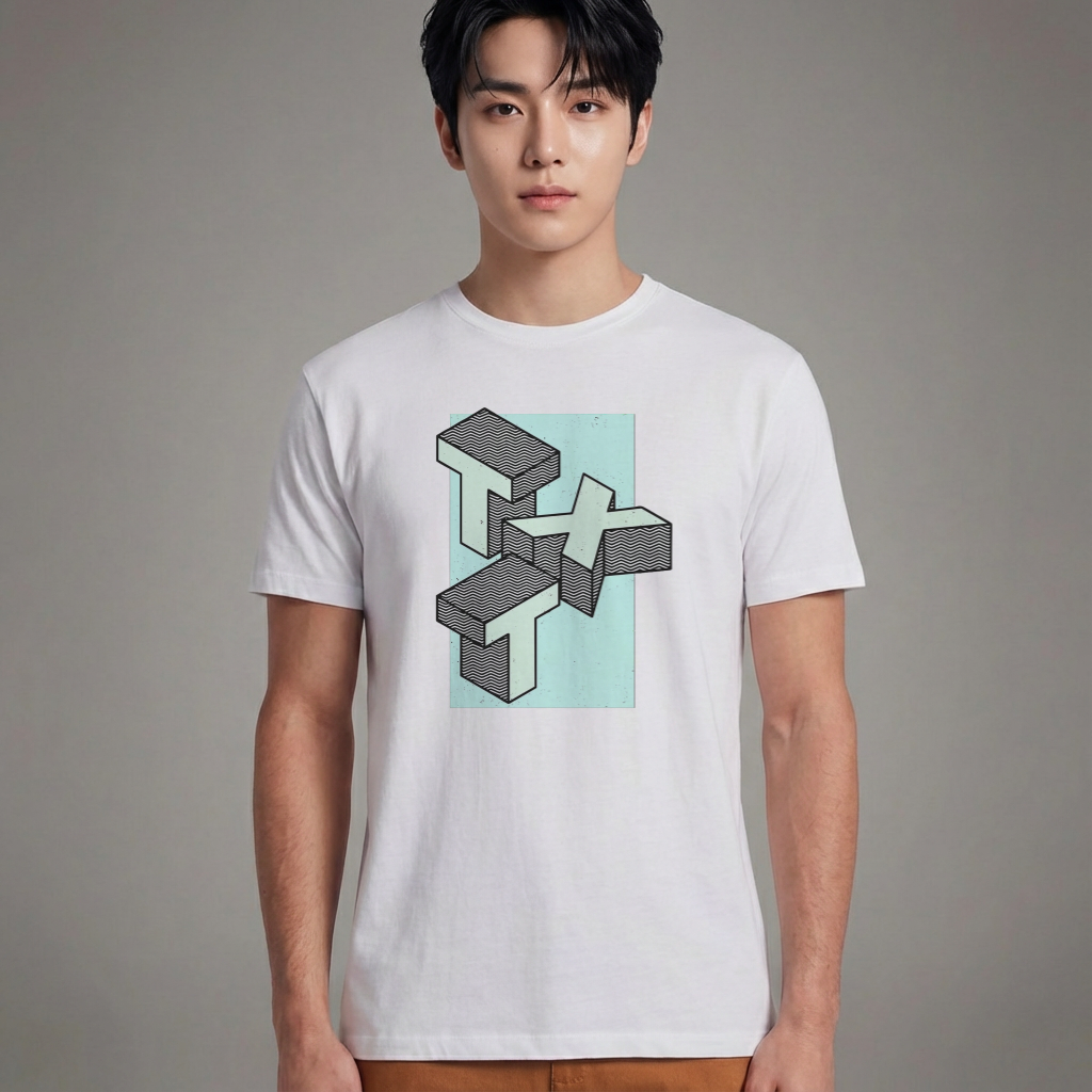 Camiseta TXT Isometric branca