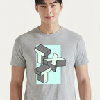 Camiseta TXT Isometric cinza