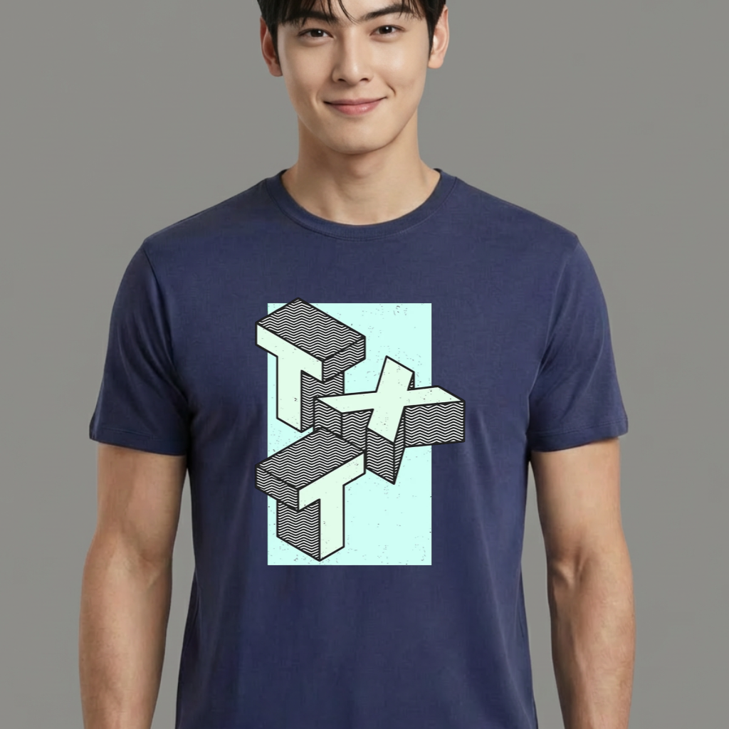 Camiseta camiseta-basica-txt-isometric - Azul