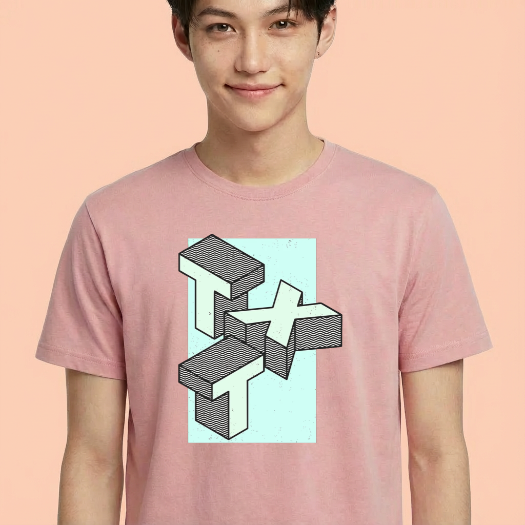 Camiseta camiseta-basica-txt-isometric - Rosa