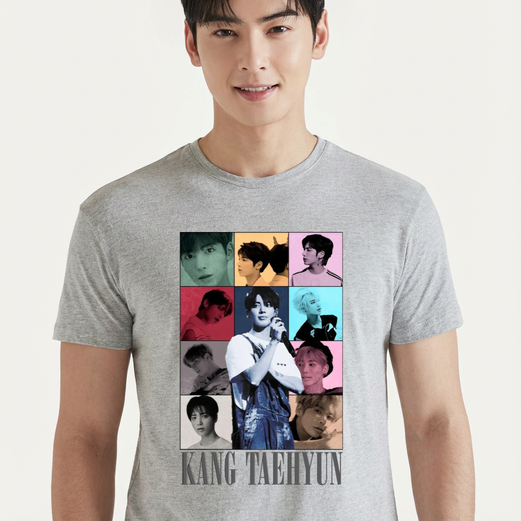 Camiseta TXT Kang Taehyun cinza
