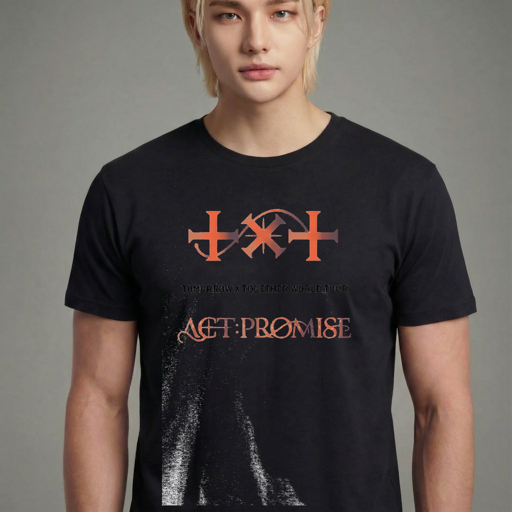 Camiseta TXT Logo Act Promise World Tour preta
