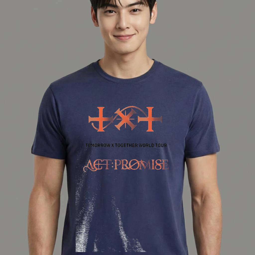 Camiseta TXT Logo Act Promise World Tour azul