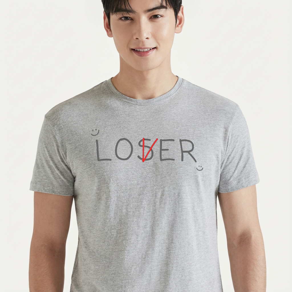 Camiseta camiseta-basica-txt-loser-x-lover - Cinza