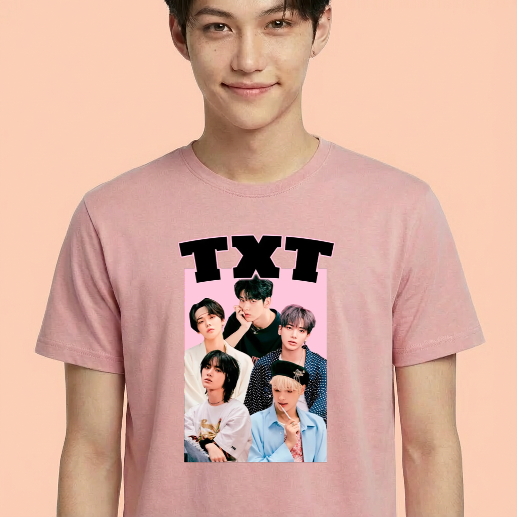 Camiseta camiseta-basica-txt-members - Rosa
