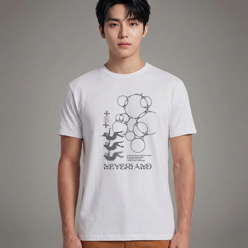 Camiseta Básica Txt Neverland - Branca