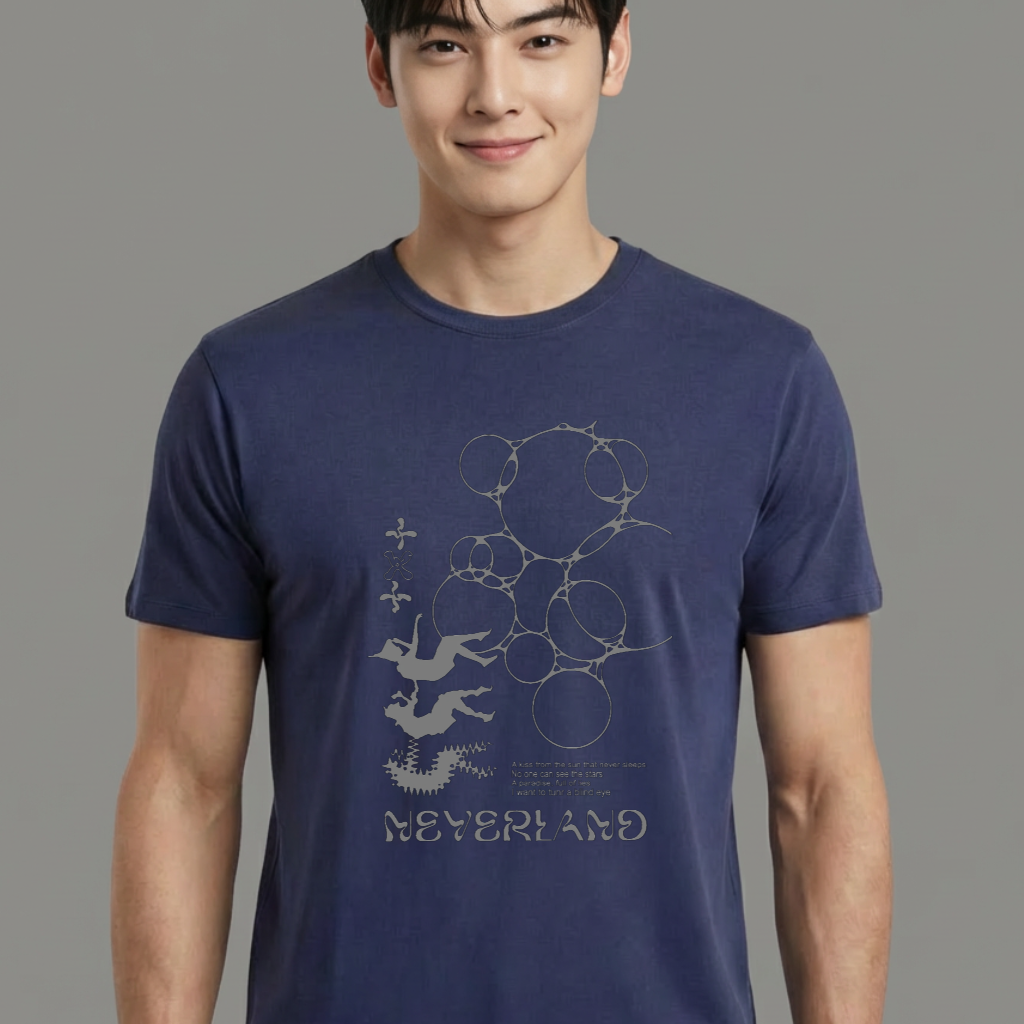 Camiseta camiseta-basica-txt-neverland - Azul