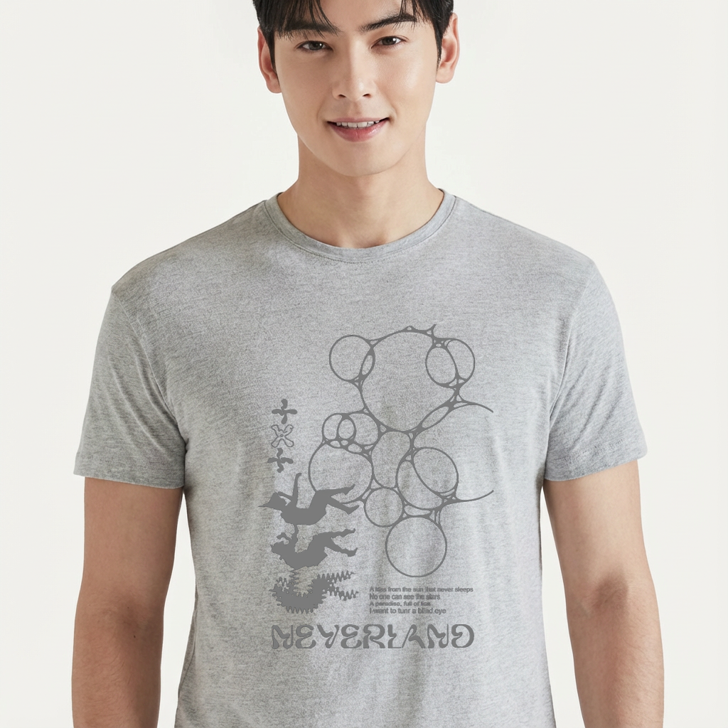 Camiseta camiseta-basica-txt-neverland - Cinza