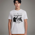 Camiseta TXT P&B Retro branca