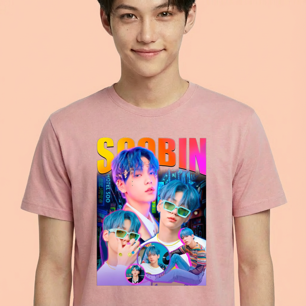 Camiseta camiseta-basica-txt-soobin-graphic - Rosa