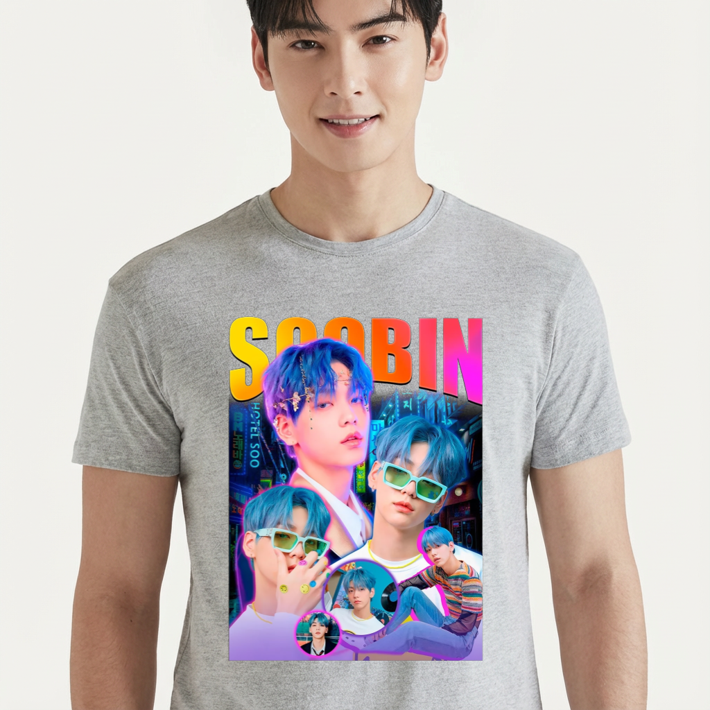 Camiseta TXT Soobin Graphic cinza