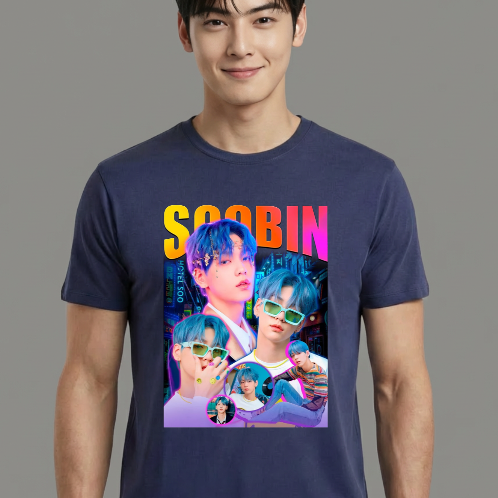 Camiseta camiseta-basica-txt-soobin-graphic - Azul