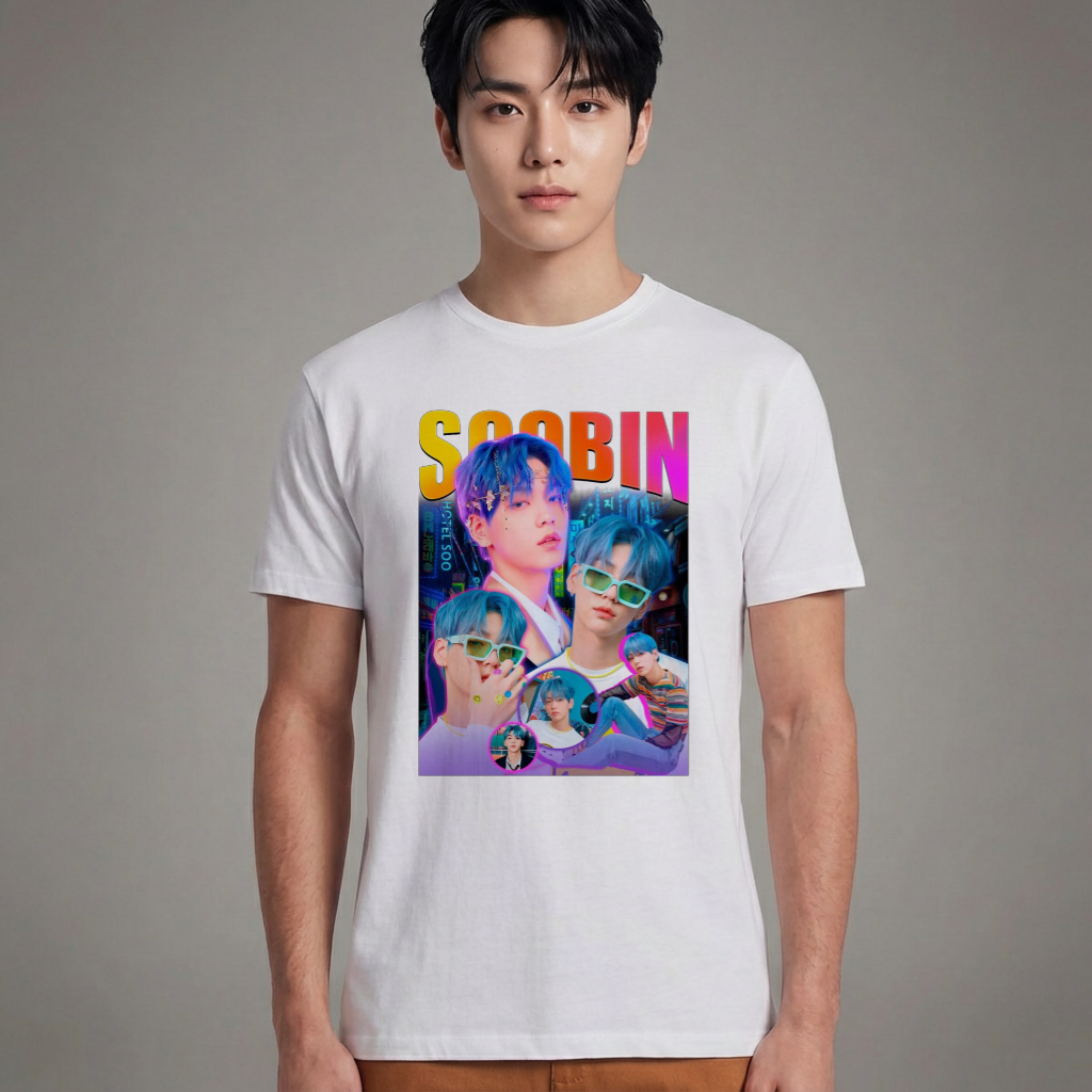 Camiseta Básica Txt Soobin Graphic - Branca