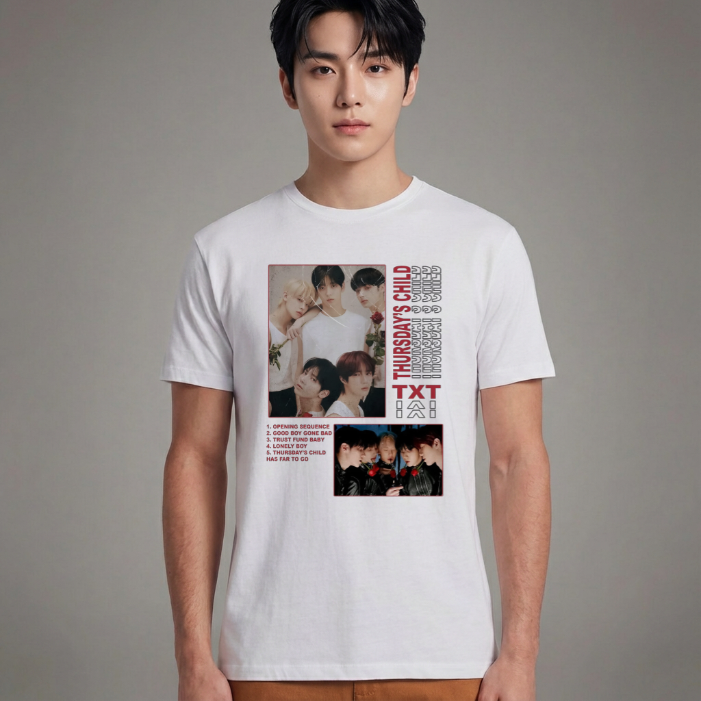 Camiseta TXT Thursday's Child branca