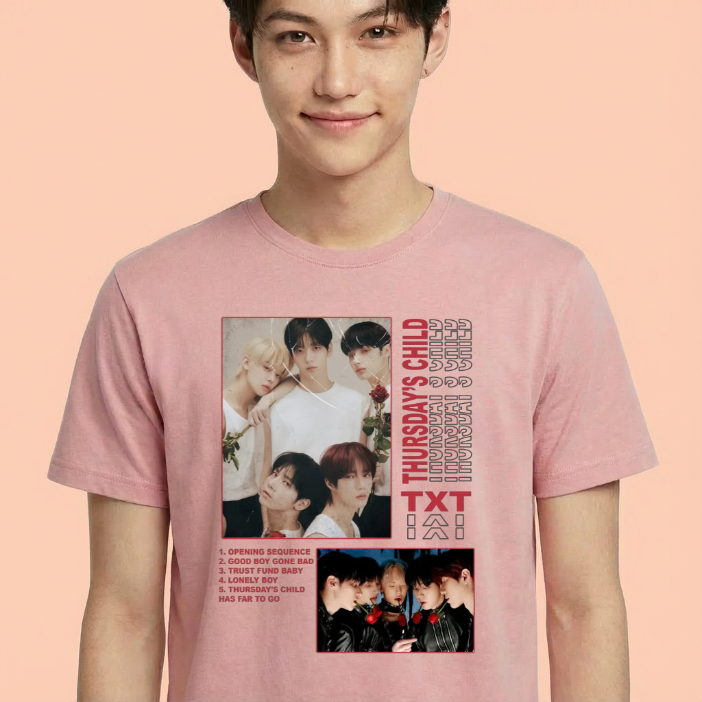 Camiseta camiseta-basica-txt-thursdays-child - Rosa