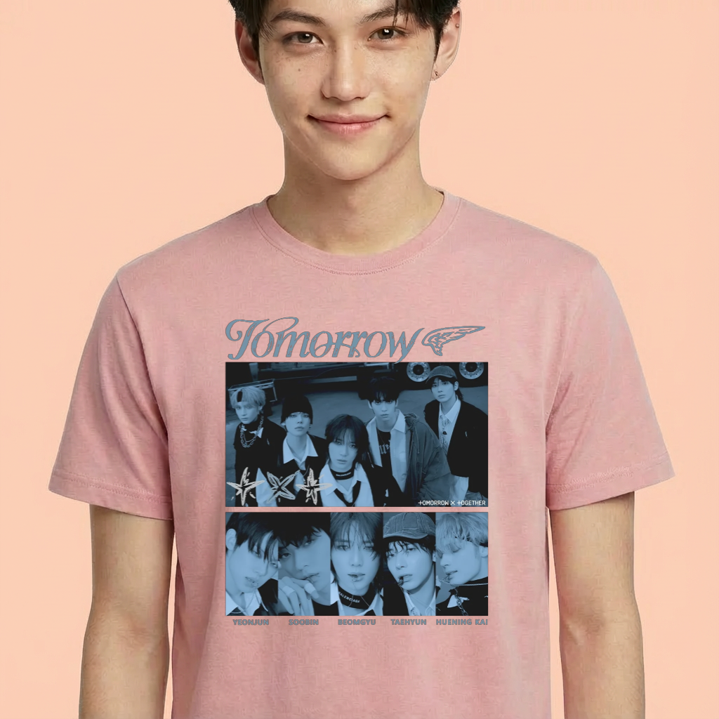 Camiseta camiseta-basica-txt-tour-musics - Rosa