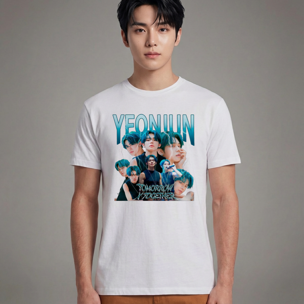 Camiseta Básica Txt Yeonjun Graphic - Branca