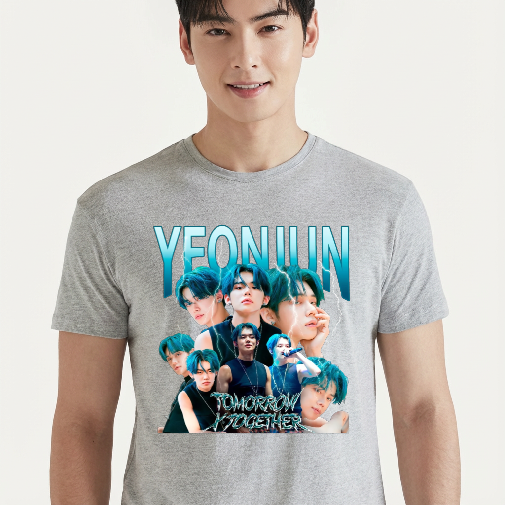 Camiseta TXT Yeonjun Graphic cinza