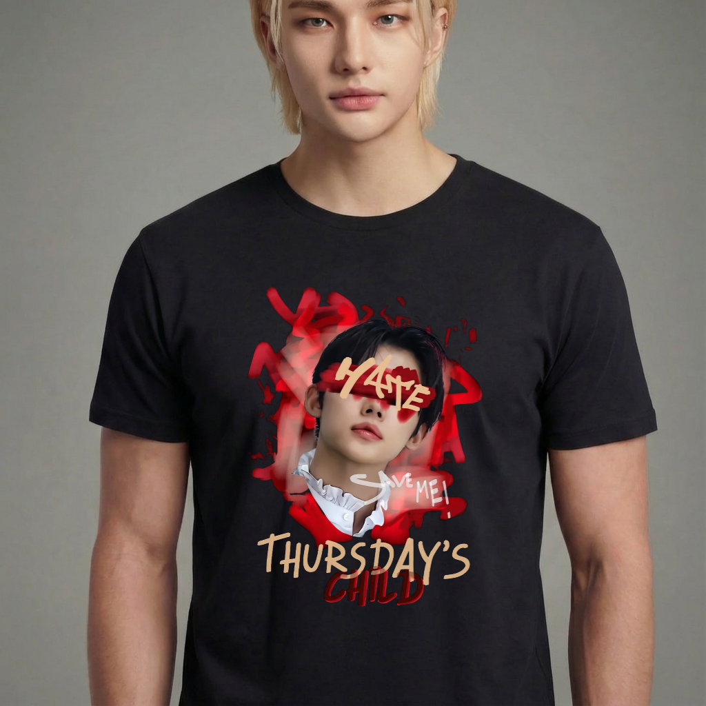 Camiseta camiseta-basica-txt-yeonjun-thurdays-child - Preta