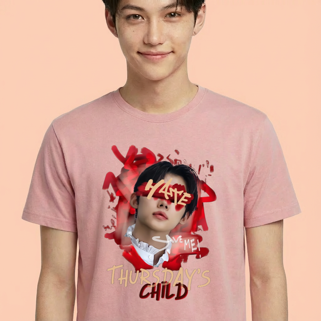 Camiseta camiseta-basica-txt-yeonjun-thurdays-child - Rosa
