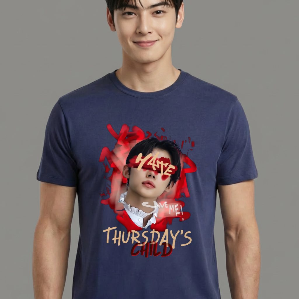 Camiseta camiseta-basica-txt-yeonjun-thurdays-child - Azul