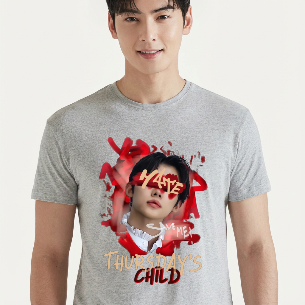 Camiseta camiseta-basica-txt-yeonjun-thurdays-child - Cinza