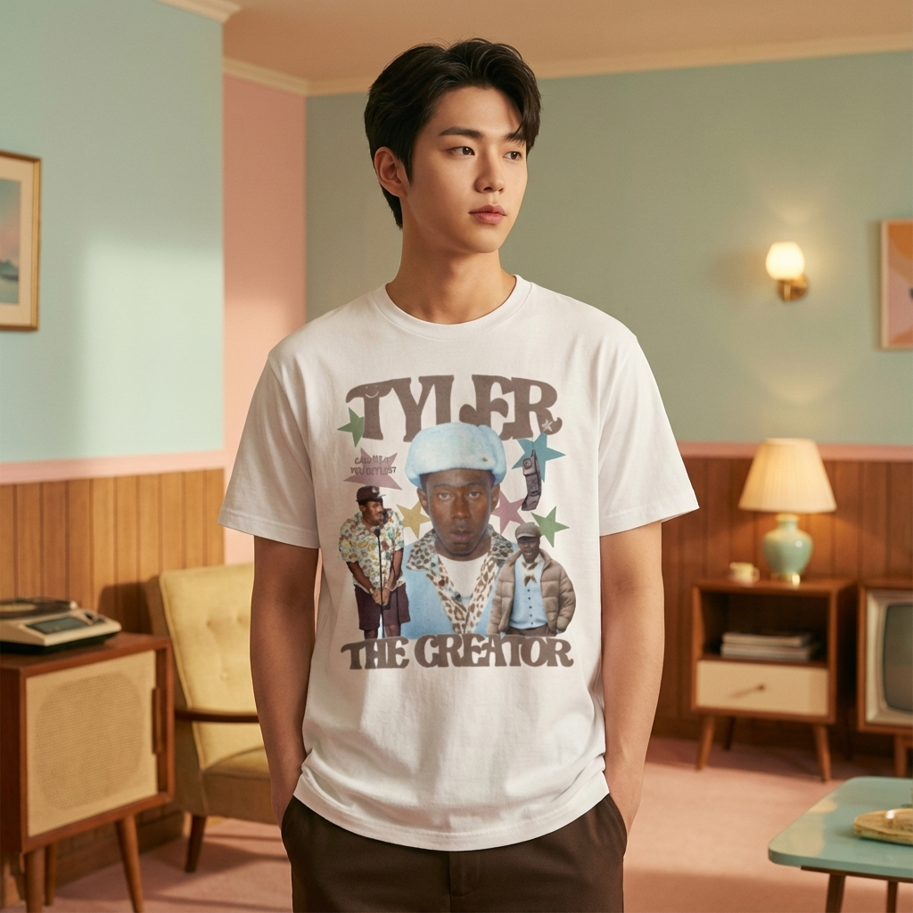 Camiseta Básica Tyler The Creator Vintage 90S - Branca