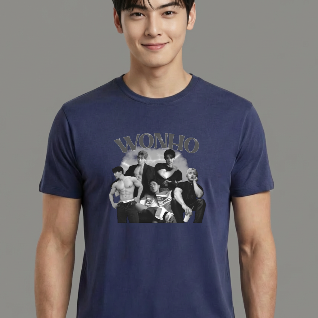 Camiseta Wonho Collage azul