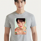 Camiseta Wonho Cute cinza